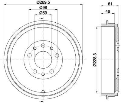 Bremžu trumulis HELLA PAGID 8DT 355 303-211