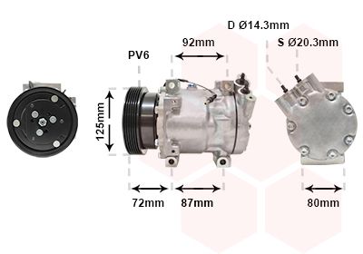 Компрессор, кондиционер VAN WEZEL 4300K468