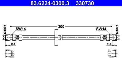 Bremžu šļūtene ATE 83.6224-0300.3