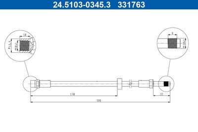Bremžu šļūtene ATE 24.5103-0345.3