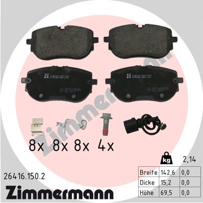 Bremžu uzliku kompl., Disku bremzes ZIMMERMANN 26416.150.2