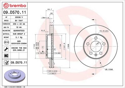 Bremžu diski BREMBO 09.D570.11