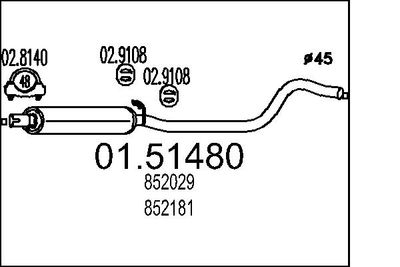 Средний глушитель выхлопных газов MTS 01.51480