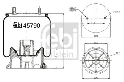 Pneimoatsperes spilvens, Pneimopiekare FEBI BILSTEIN 45790