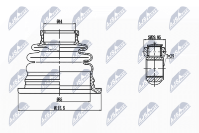 Шарнирный комплект, приводной вал NTY NPW-MS-041