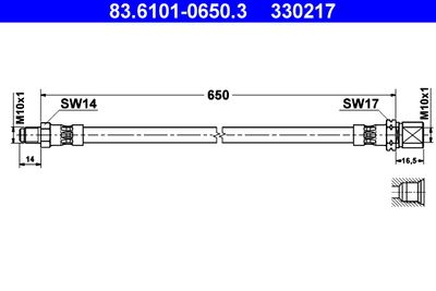 Тормозной шланг ATE 83.6101-0650.3