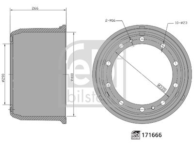 Тормозной барабан FEBI BILSTEIN 171666