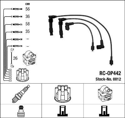 Augstsprieguma vadu komplekts NGK 0812