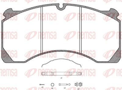 Bremžu uzliku kompl., Disku bremzes REMSA JCA 847.80