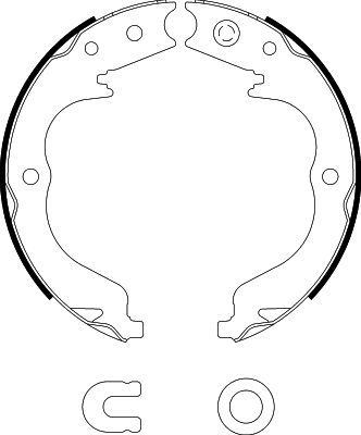Bremžu loku kompl., Stāvbremze HELLA 8DA 355 050-041