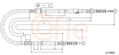 Тросик, cтояночный тормоз COFLE 17.0601