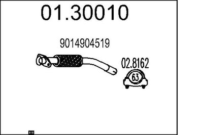 Izplūdes caurule MTS 01.30010