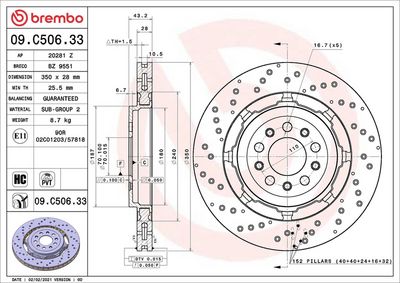 Bremžu diski BREMBO 09.C506.33
