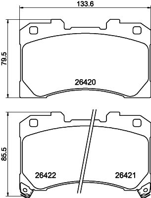 Bremžu uzliku kompl., Disku bremzes HELLA 8DB 355 041-061