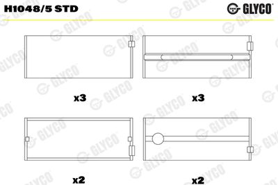 Kloķvārpstas gultnis GLYCO H1048/5 STD