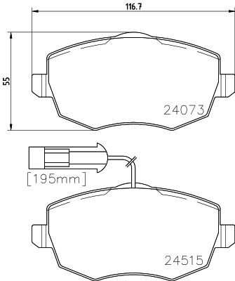 Bremžu uzliku kompl., Disku bremzes HELLA PAGID 8DB 355 012-861