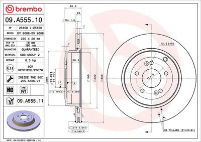 Тормозной диск BREMBO 09.A555.11