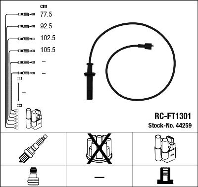 Augstsprieguma vadu komplekts NGK 44259