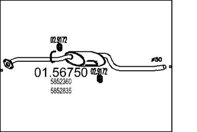 Vidējais izpl. gāzu trokšņa slāpētājs MTS 01.56750