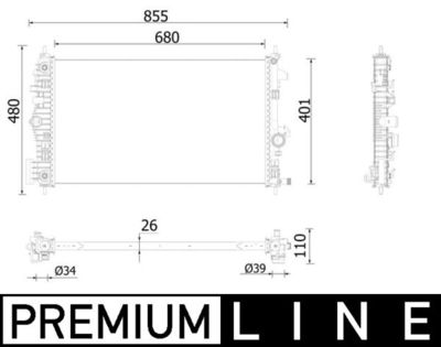 Radiators, Motora dzesēšanas sistēma MAHLE CR 928 000P