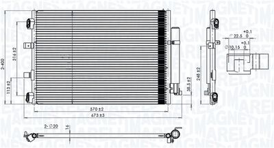 Конденсатор, кондиционер MAGNETI MARELLI 350203106500