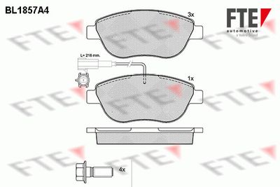 Комплект тормозных колодок, дисковый тормоз FTE 9010431
