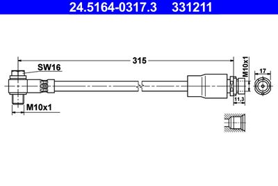 Тормозной шланг ATE 24.5164-0317.3