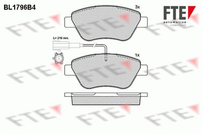 Комплект тормозных колодок, дисковый тормоз FTE 9010367