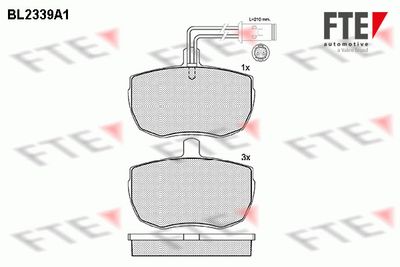 Bremžu uzliku kompl., Disku bremzes FTE 9010704