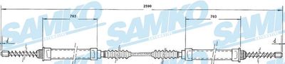 Тросик, cтояночный тормоз SAMKO C0170B