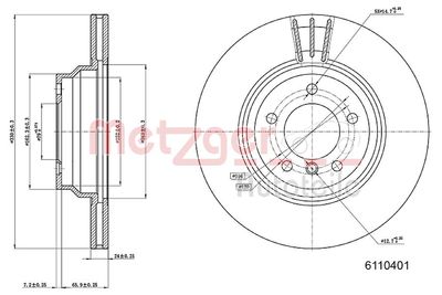 Тормозной диск METZGER 6110401