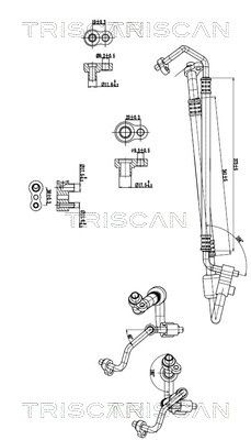 Трубопровод высокого / низкого давления, кондиционер TRISCAN 9010 24021