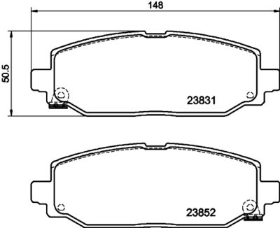Bremžu uzliku kompl., Disku bremzes HELLA 8DB 355 040-021