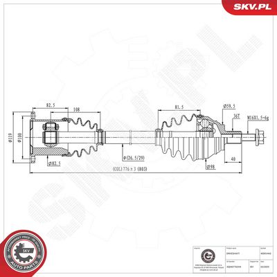 Piedziņas vārpsta ESEN SKV 40SKV443