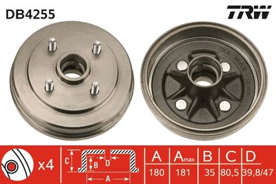 Bremžu trumulis TRW DB4255