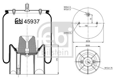 Pneimoatsperes spilvens, Pneimopiekare FEBI BILSTEIN 45937