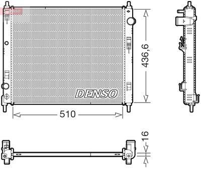 Радиатор, охлаждение двигателя DENSO DRM46078