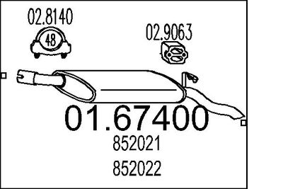 Глушитель выхлопных газов конечный MTS 01.67400