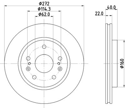 Bremžu diski HELLA PAGID 8DD 355 134-651