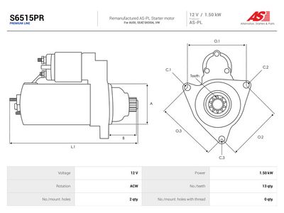 Стартер AS-PL S6515PR