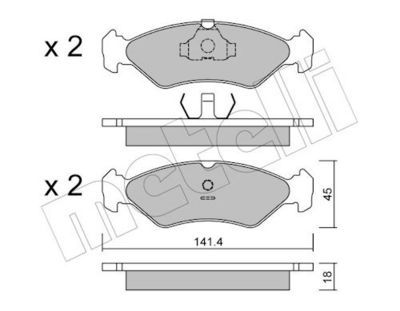 Bremžu uzliku kompl., Disku bremzes METELLI 22-0073-0
