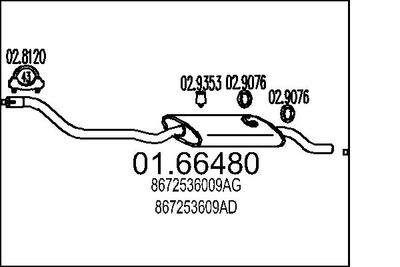 Глушитель выхлопных газов конечный MTS 01.66480