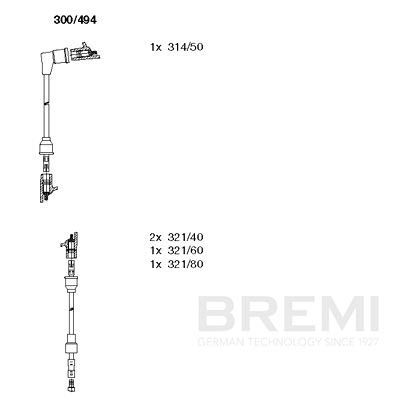 Комплект проводов зажигания BREMI 300/494