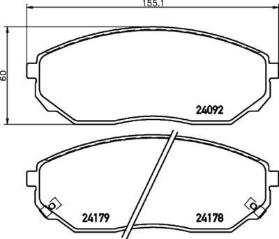 HELLA PAGID 8DB355011931 Bremžu uzliku kompl