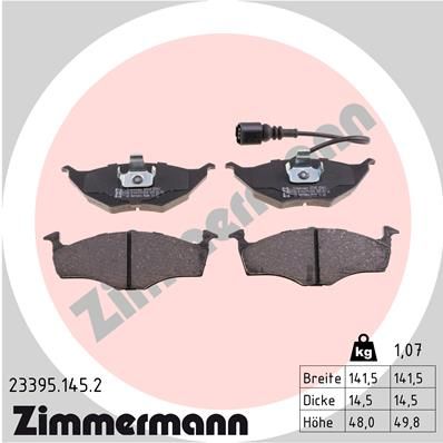 Bremžu uzliku kompl., Disku bremzes ZIMMERMANN 23395.145.2