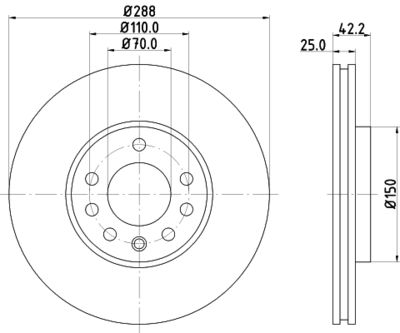 Bremžu diski HELLA PAGID 8DD 355 104-681