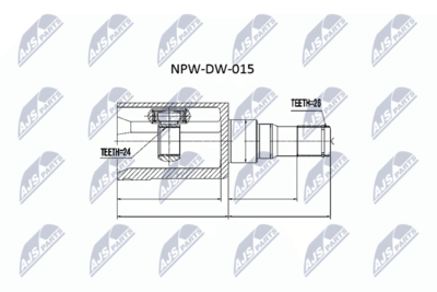 Шарнирный комплект, приводной вал NTY NPW-DW-015