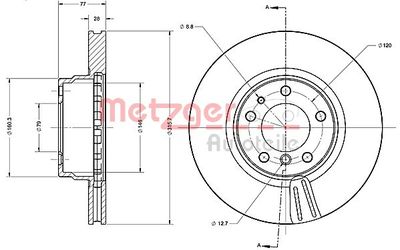 Тормозной диск METZGER 6110383