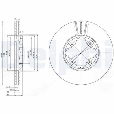 Тормозной диск DELPHI BG2816