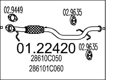 Izplūdes caurule MTS 01.22420